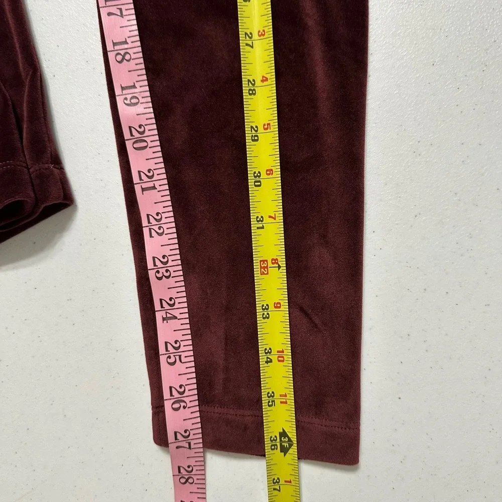 Old‎ Navy Velvet Leggings Stretch Velour Pull On Burgundy Maroon Lounge L Fits M